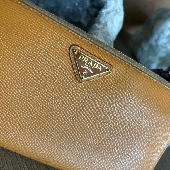 Prada Tan Saffiano Leather Wallet - Picture 2 of 16